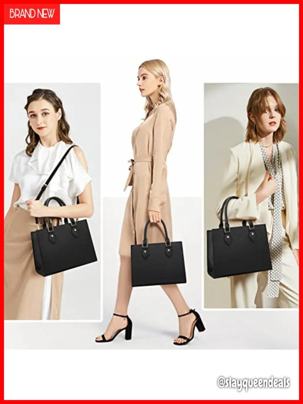 Women's PU Leather Satchel Crossbody Tote Handbag with Top Handle Shoulder